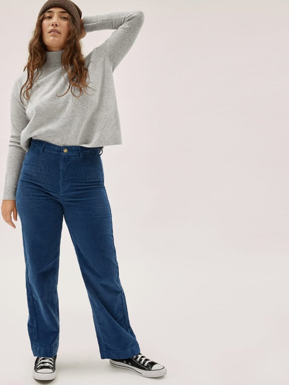 Everlane The Cashmere Square Turtleneck Grey Base - Size M